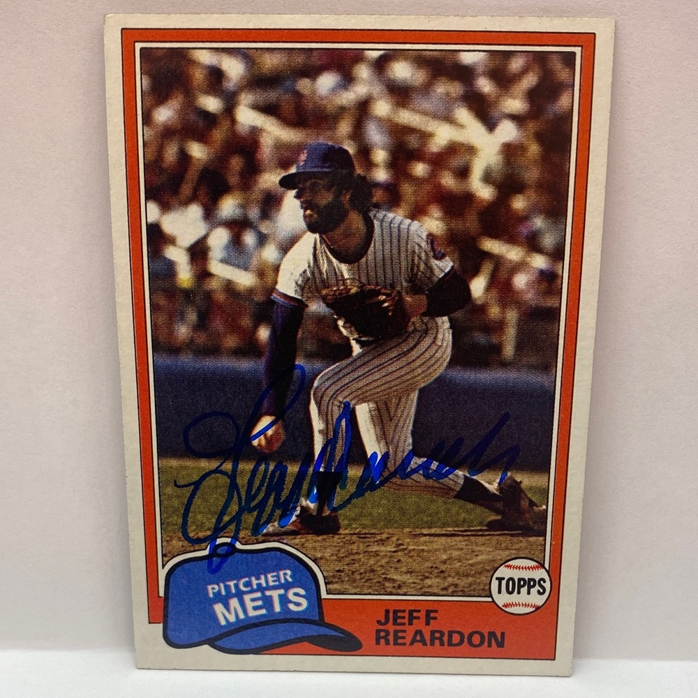 1981 Topps Jeff Reardon Mets #456 In Person Autograph (085)